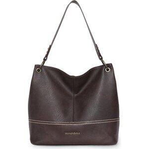 Women A-coffee Imported Zipper Ladies Shoulder Handbags with Back Pocket